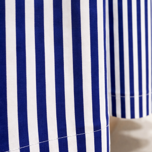Blue White Stripe Curtain | Cotton Curtain Panels | Modern Minimalist Window Drapes | Tape Hook Ready | byCreatives